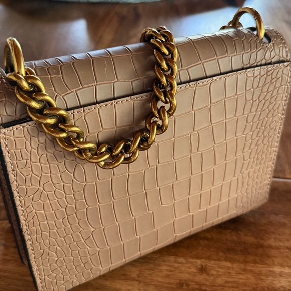 Rare Etienne Aigner small boxy embossed leather evening bag with chain strap - Picture 3 of 9